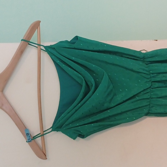 Emerald diamond vintage cowlneck midi dress size 3 made in Italy - Picture 2 of 6